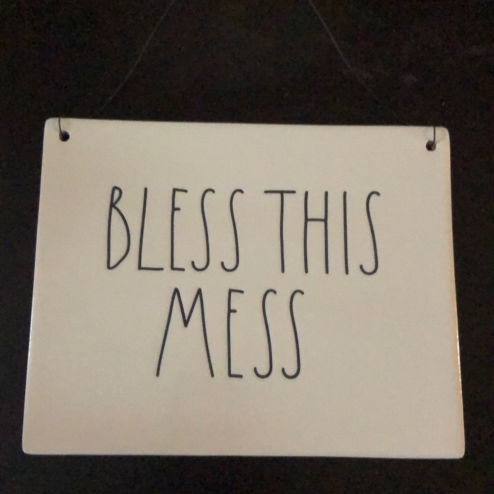 Rae Dunn Bless This Mess Sign